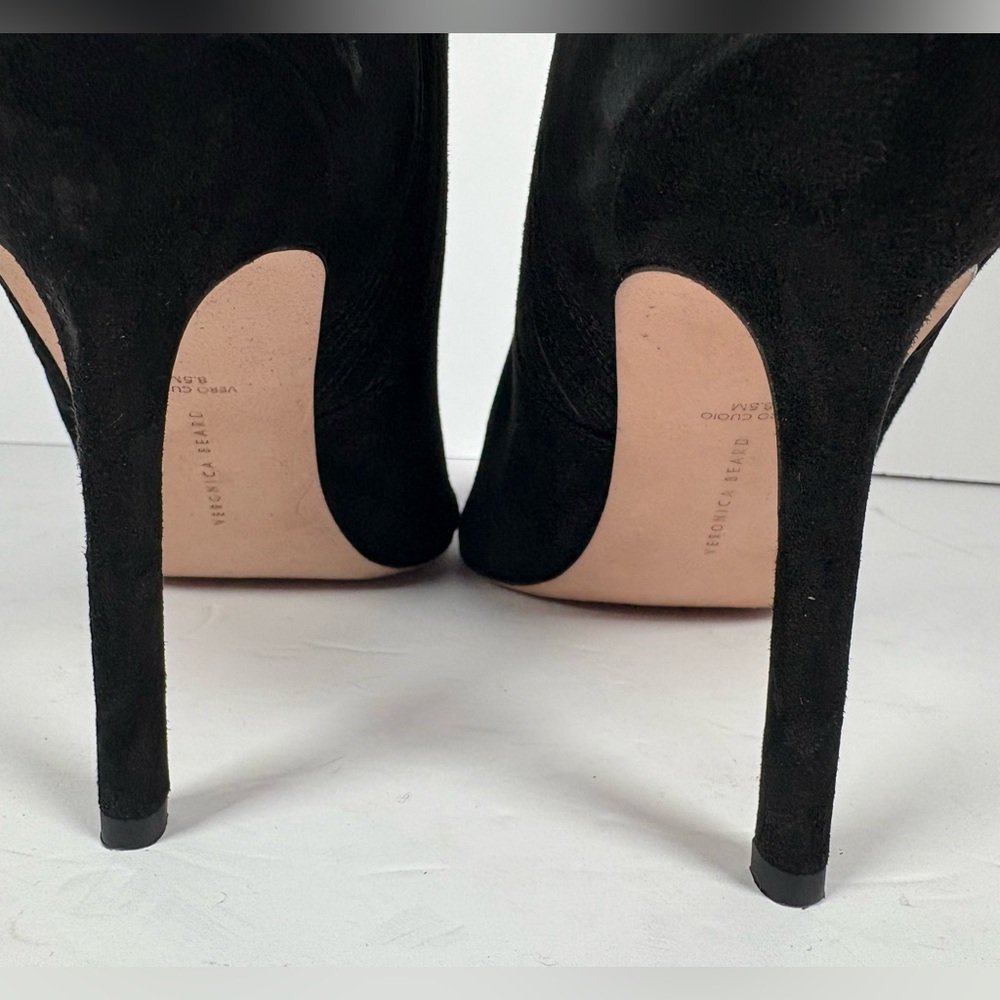 Veronica Beard Lisa Women’s Sz 8.5M Black Suede Heels Ankle Boots - Picture 5 of 10